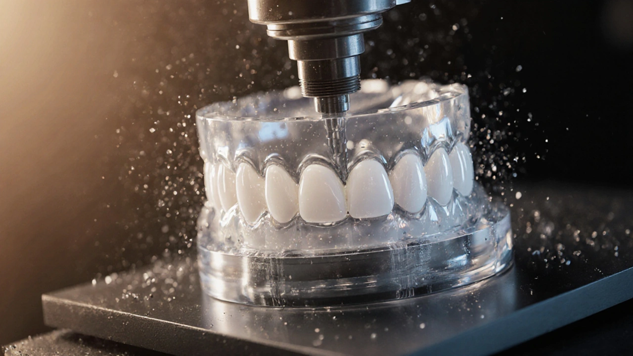 Digitální výroba keramické zubní korunky pomocí CNC frézování