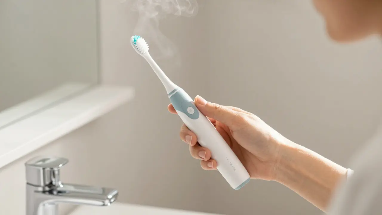 Správná technika držení sonického kartáče v ruce