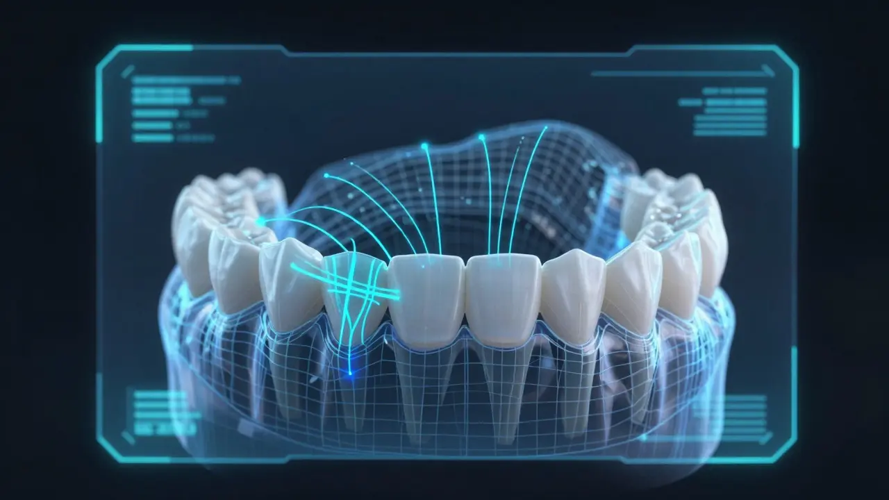 Digitální 3D simulace pohybu zubů pro plánování léčby